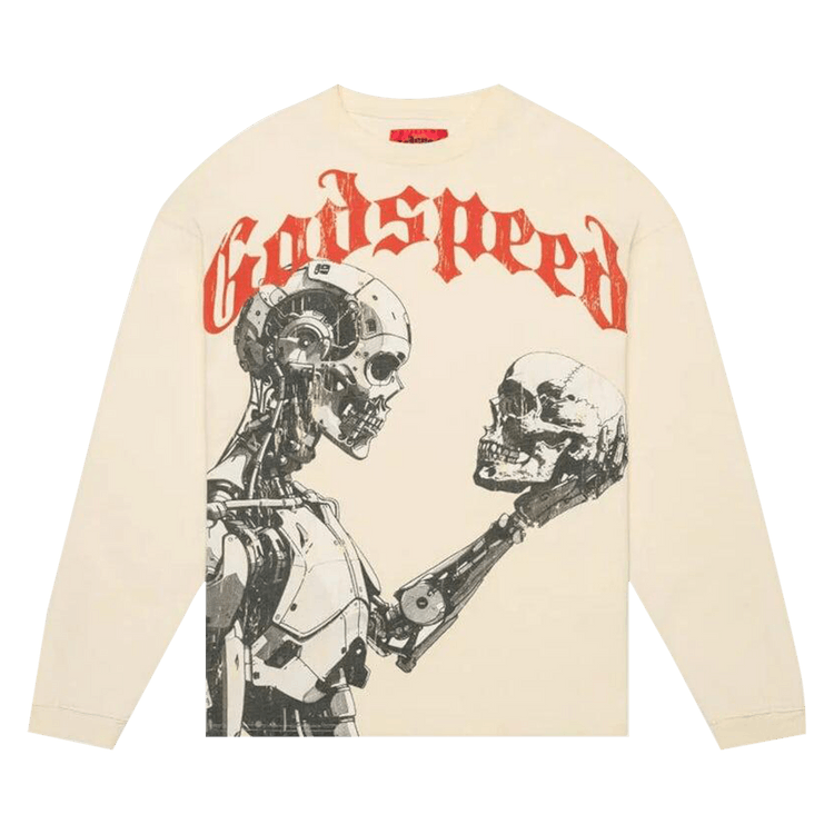 Godspeed Mankind Vs AI Long-Sleeve T-Shirt 'Bone'
