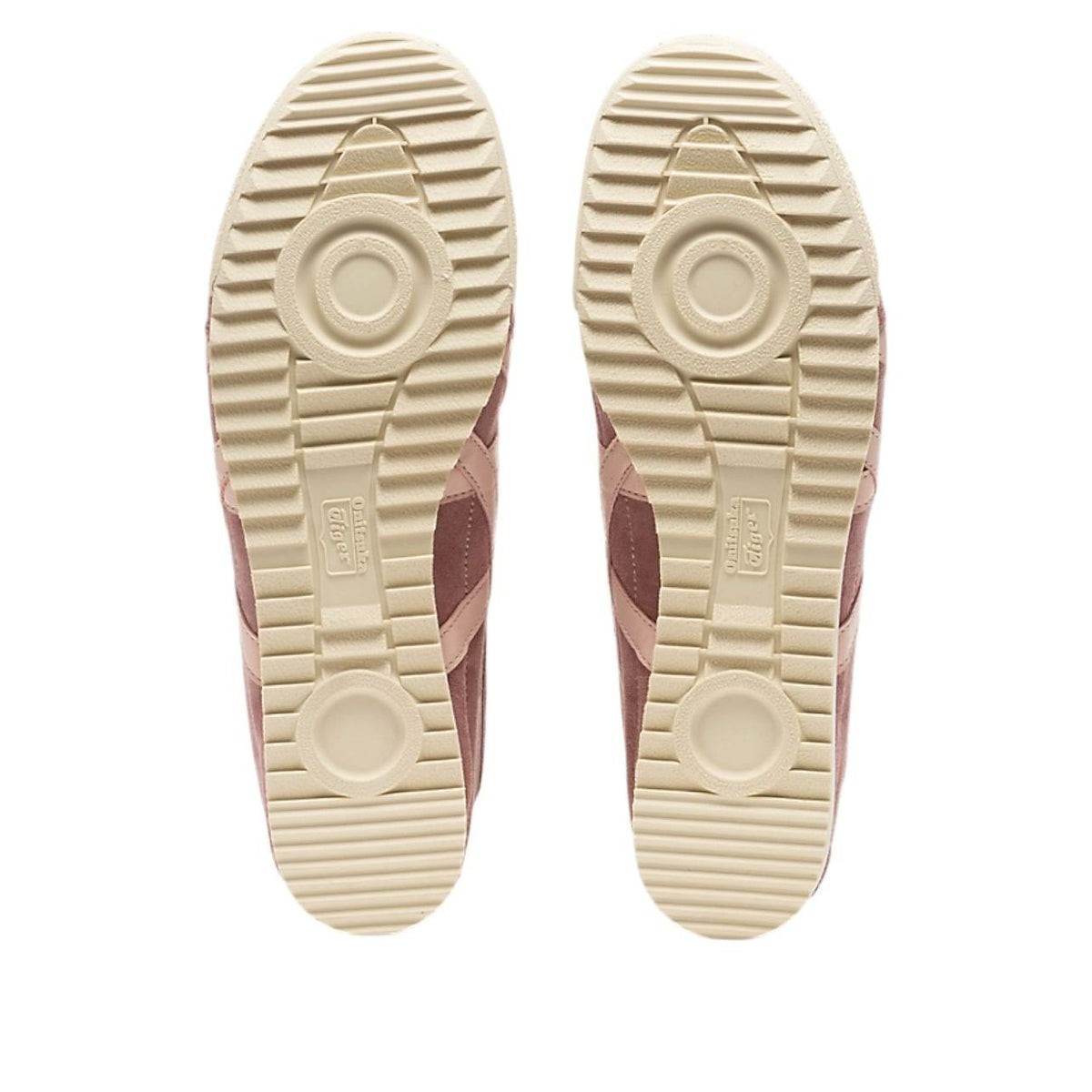 Onitsuka Tiger Mexico 66 Deluxe NM Sakuragai zoolprofiel, crèmekleurige ribbelzool met merklogo en structuurdetails