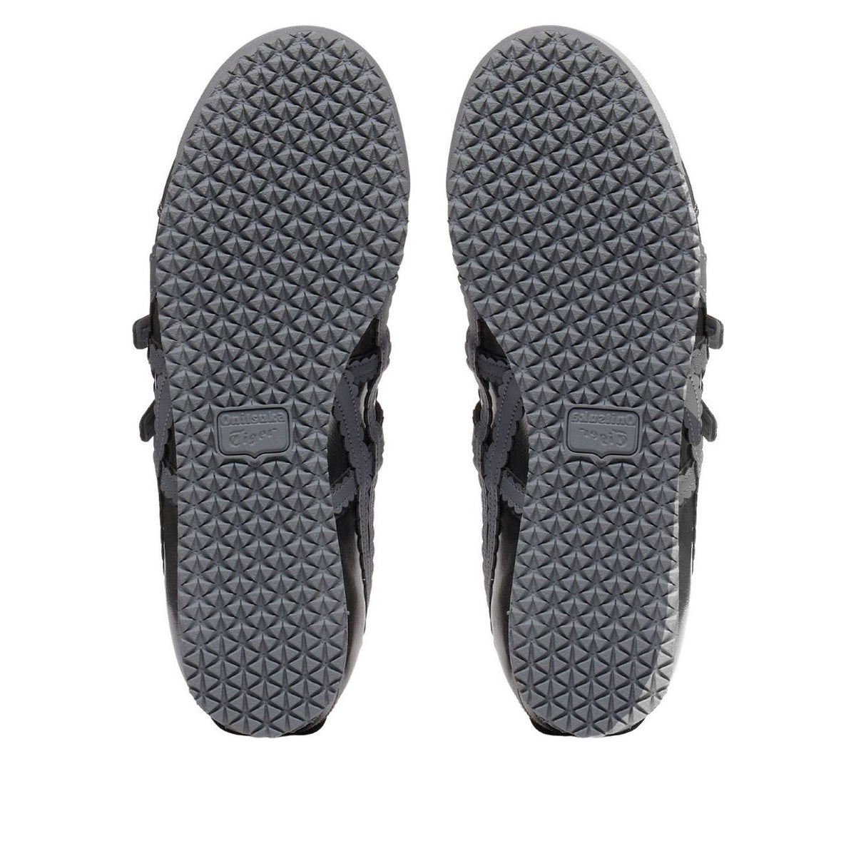 Onitsuka Tiger Mexico 66 TGRS Metallic Pack Gunmetal Metropolis, zoolprofiel met diamantpatroon en merkdetail