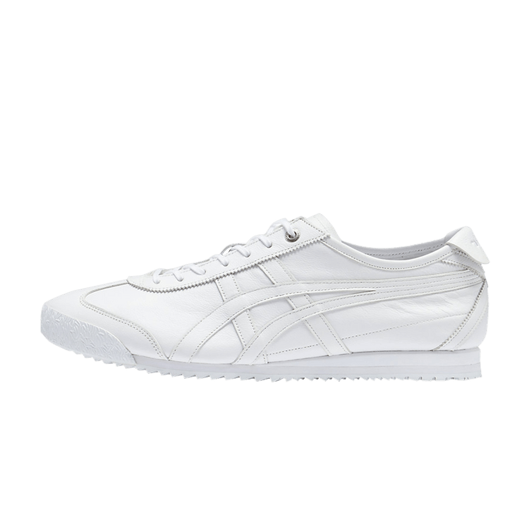 Onitsuka Tiger Mexico 66 SD White, zijaanzicht van de sneaker in wit leer met karakteristieke streepstiksels