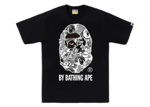 BAPE Comic Art Ape Head Tee Black