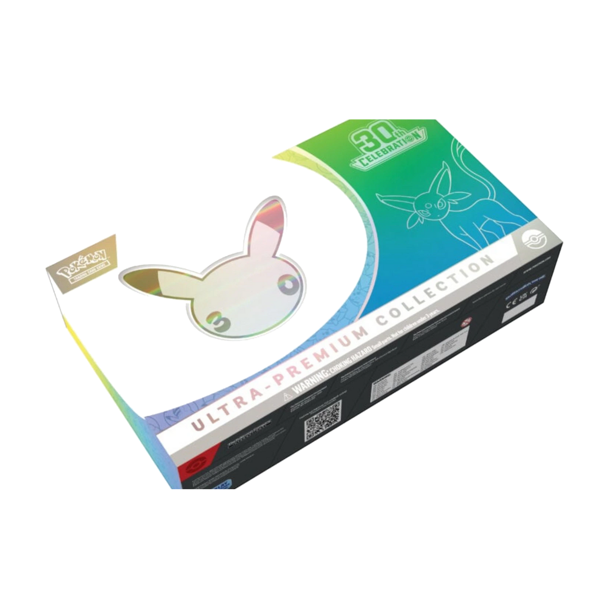 2026 Pokémon Mega Evolution 30th Celebration Pikachu ex Ultra-Premium Collection met regenbooggradiënt, bovenaanzicht