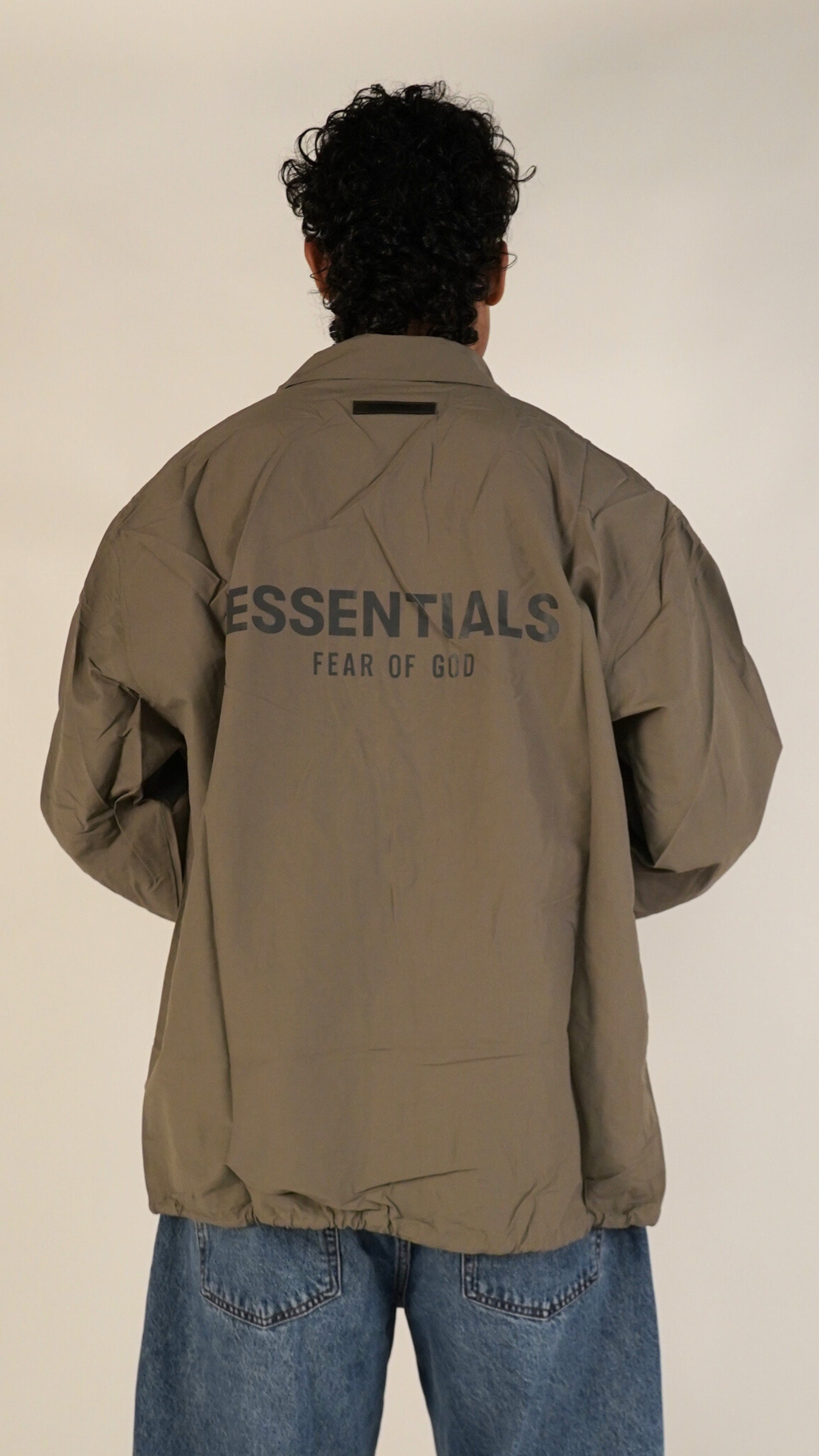 Fear of God Essentials FW20 Coach Jacket Taupe