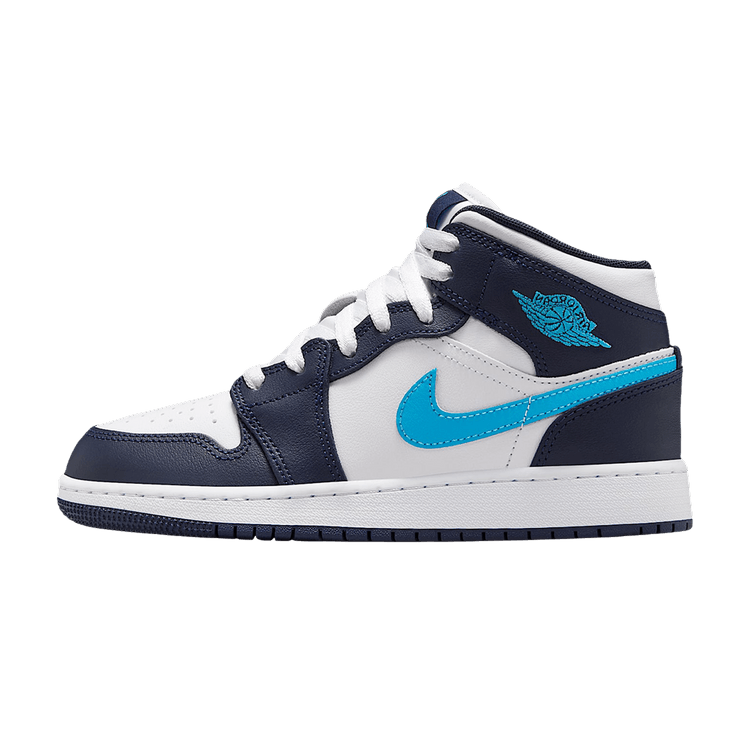 Jordan 1 Mid Obsidian Dark Powder Blue (GS)