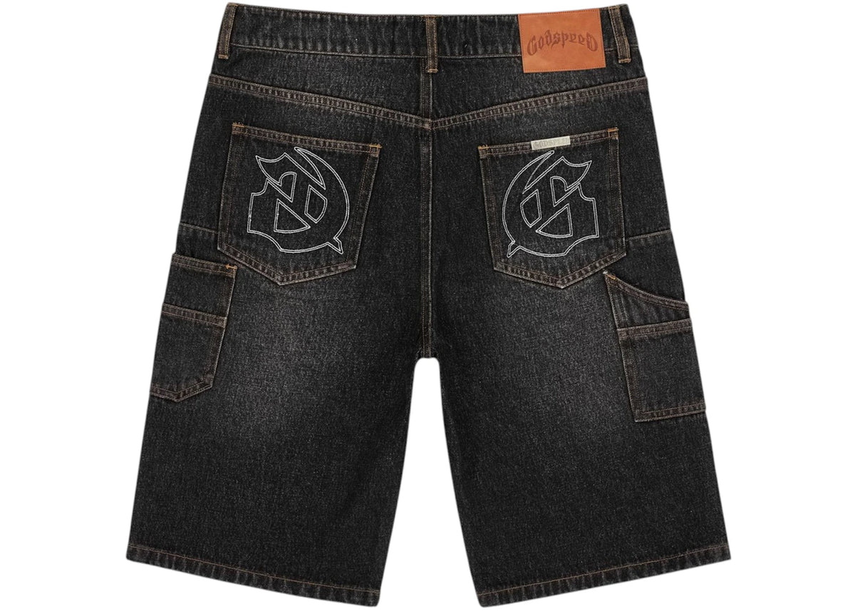 Godspeed Twin Panel Denim Shorts Black