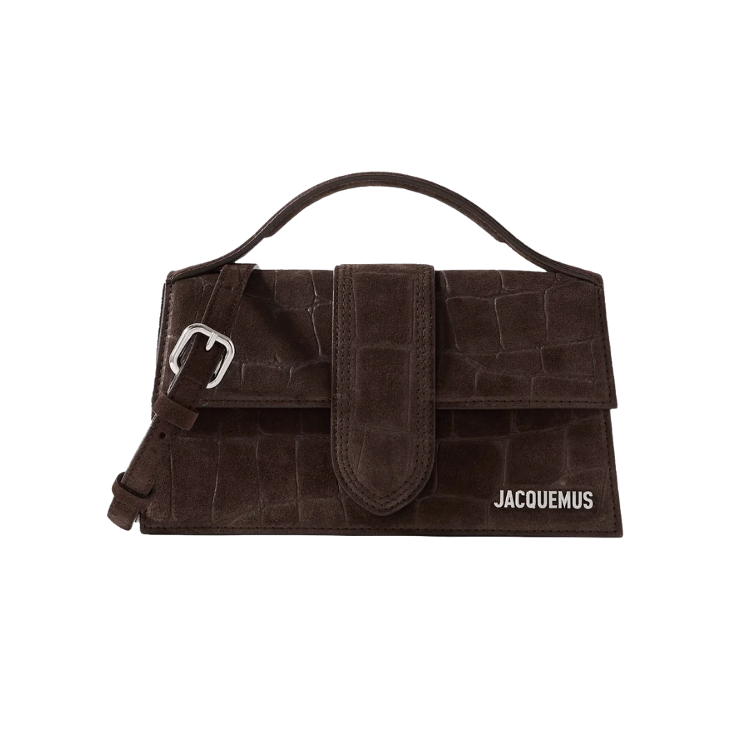 Jacquemus Le Grand Bambino Croco Dark Brown