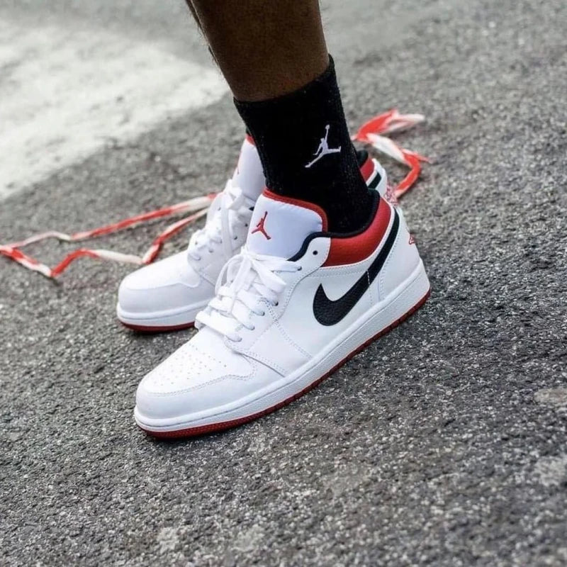 Jordan 1 Low White University Red Black