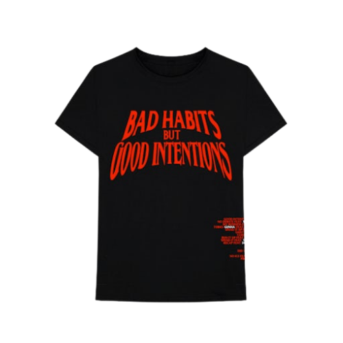 Vlone x NAV Bad Habits Good Intentions Tee Black