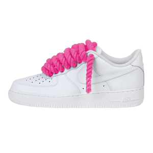 Nike Air Force 1 Low Rope Laces Neon Pink Custom