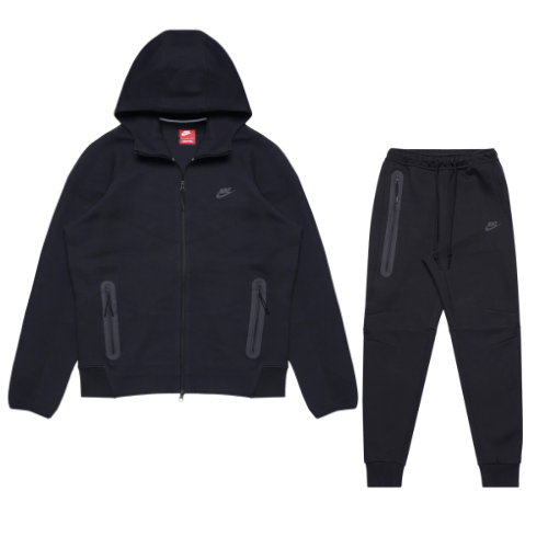 Nike Sportswear Tech Fleece Full-Zip Hoodie & Joggers Set Black/Black