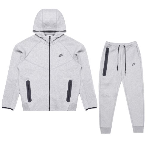 Nike Sportswear Tech Fleece Full-Zip Hoodie & Joggers Set Dark Heather Grey/Black