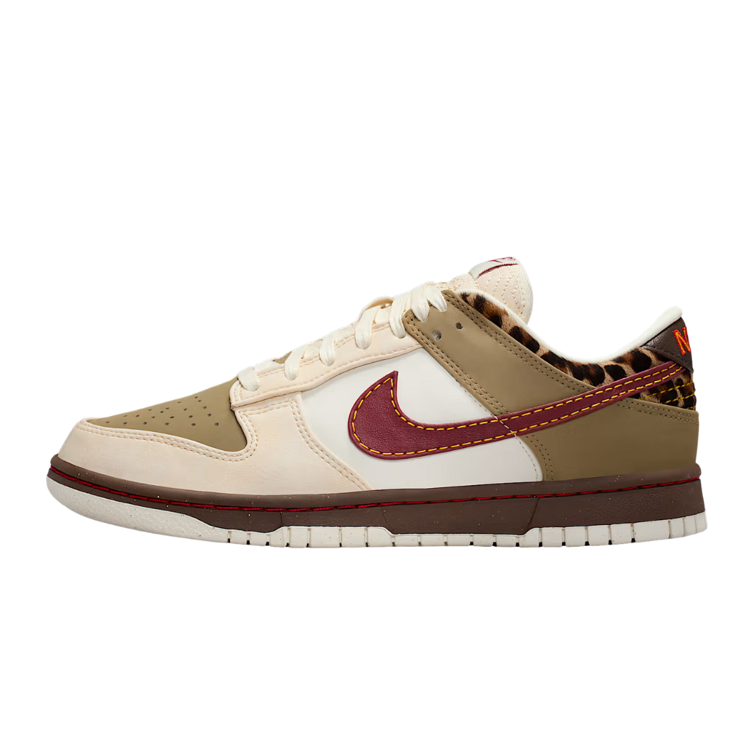 Nike Dunk Low Retro Khaki Team Red Pearl White