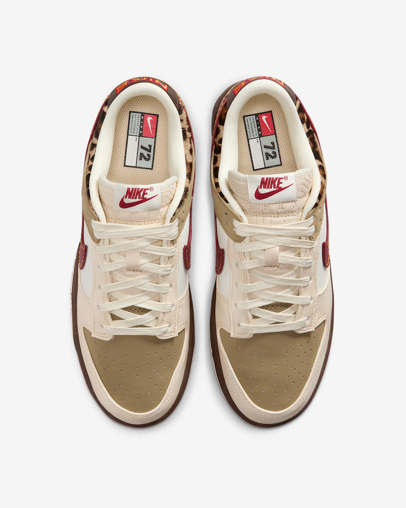 Nike Dunk Low Retro Khaki Team Red Pearl White