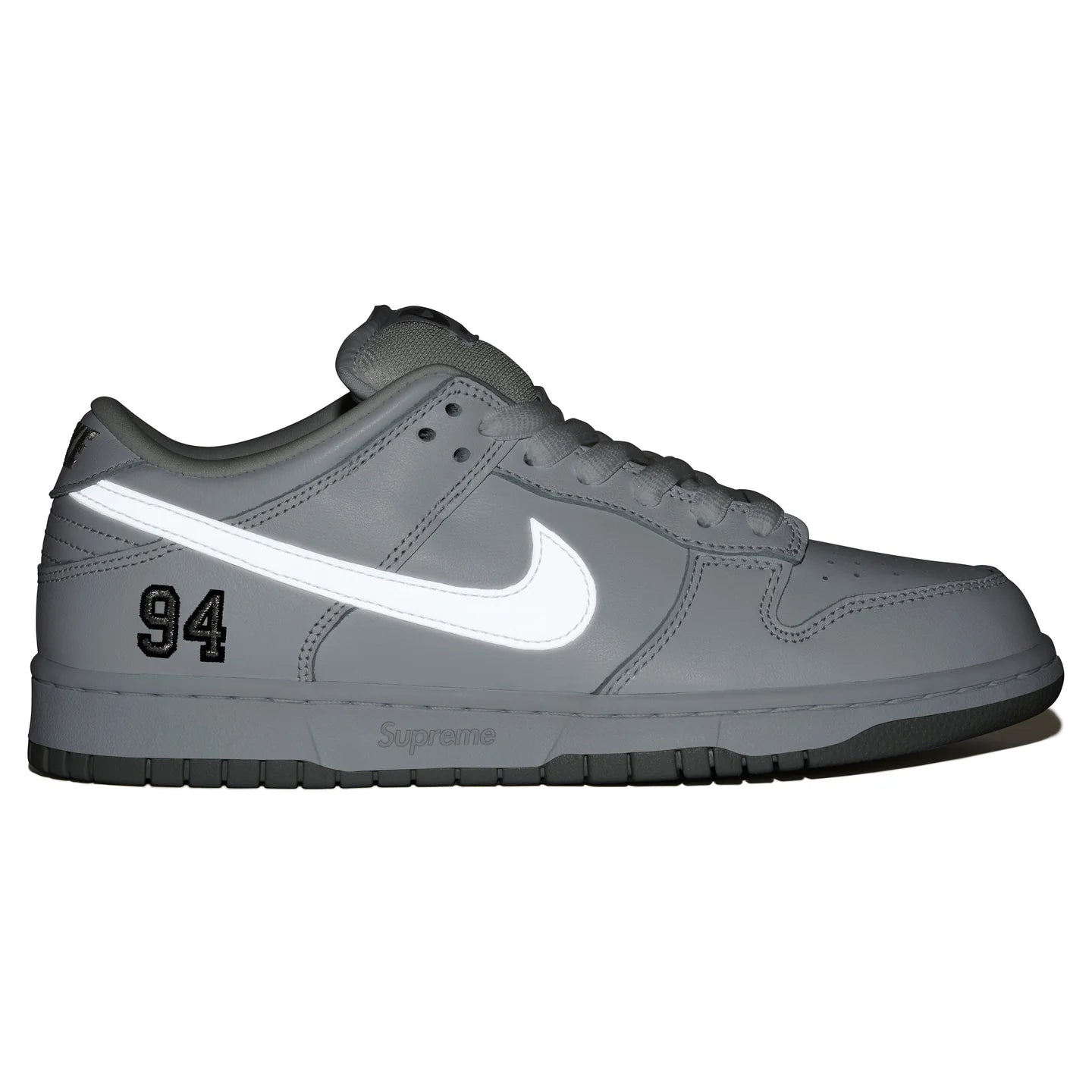 Nike SB Dunk Low Supreme 94 White Metallic Silver