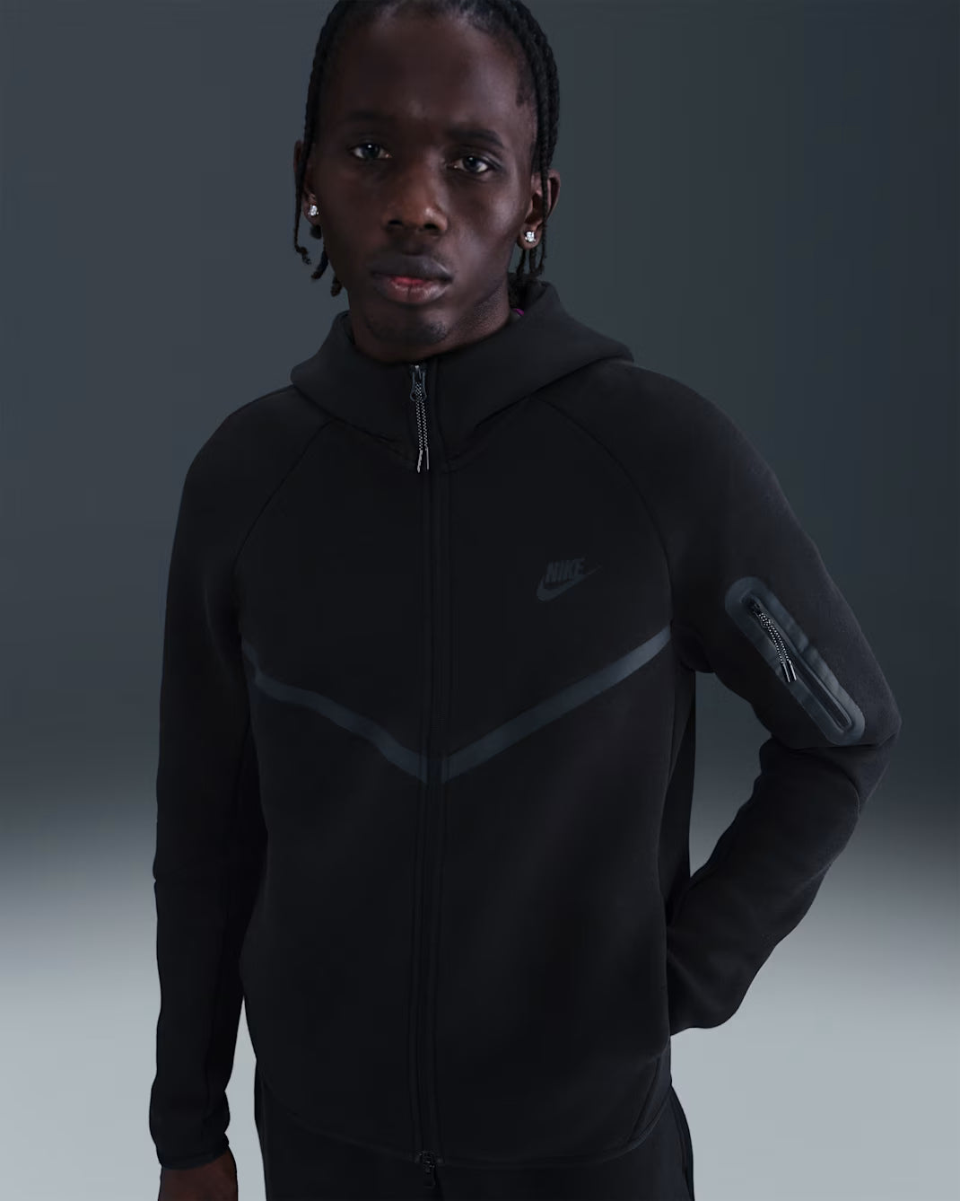 Nike Sportswear Tech Fleece Windrunner Full Zip Hoodie (FW24) Black/Black