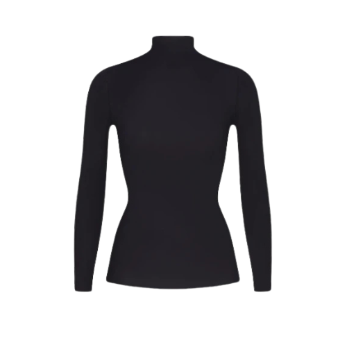 Nike x SKIMS Women's Weightless Layers Mock Neck Long Sleeve Top Obsidian