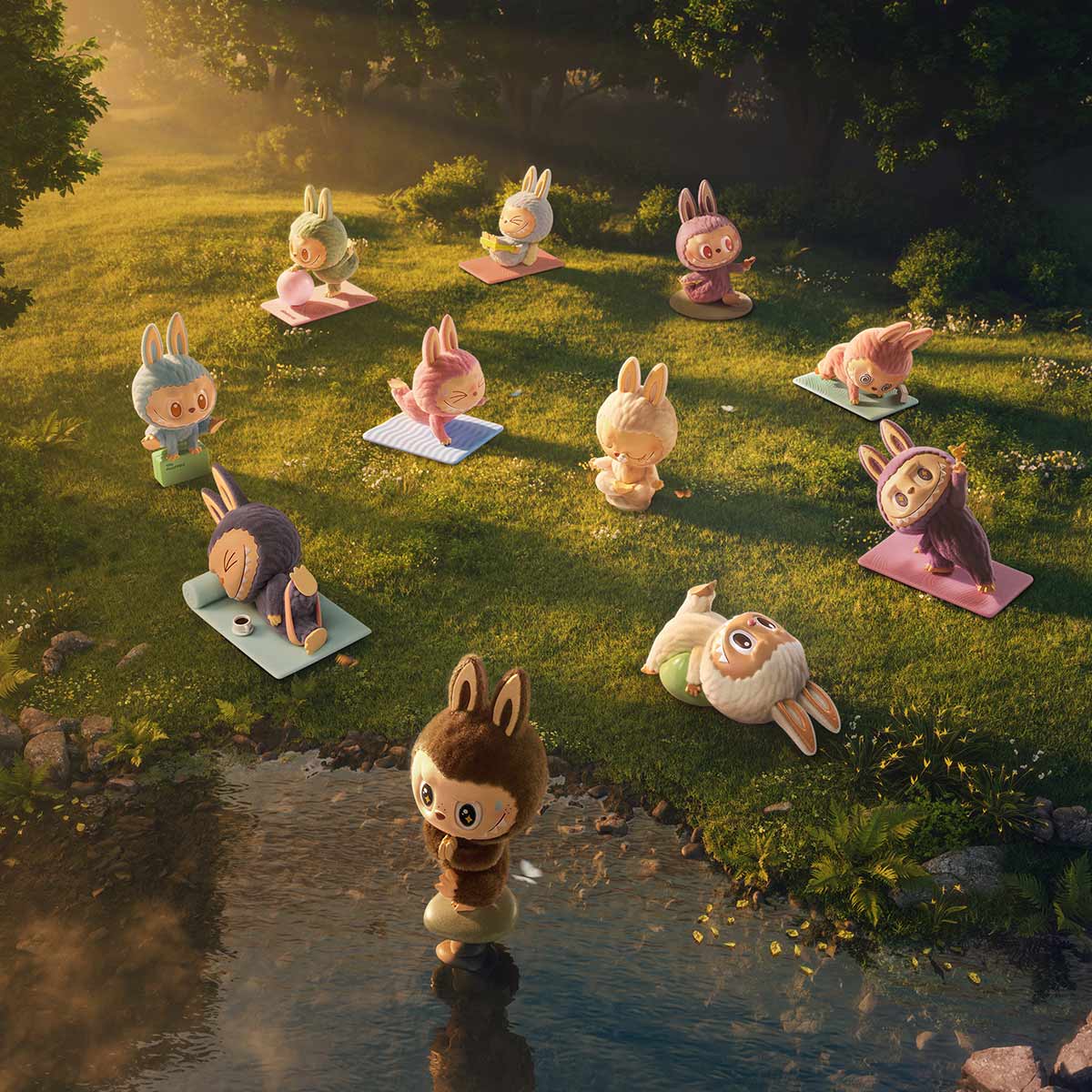 Pop Mart Labubu The Monsters Lazy Yoga Series Figures Sealed Case