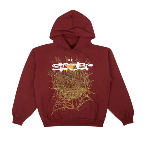 Sp5der Logo Hoodie Maroon