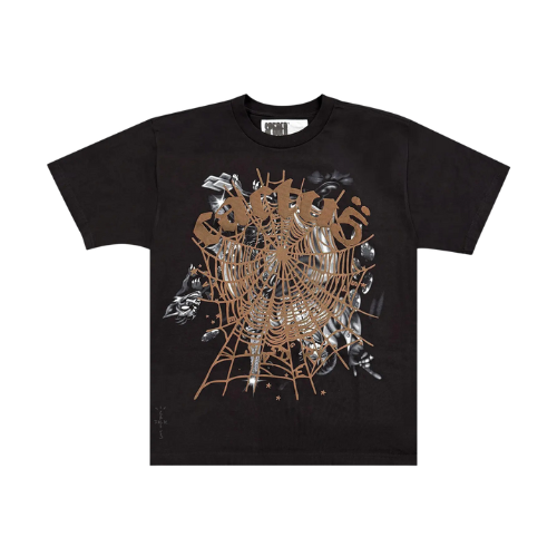 Sp5der x Travis Scott Cactus Jack Airbrush T-shirt Black