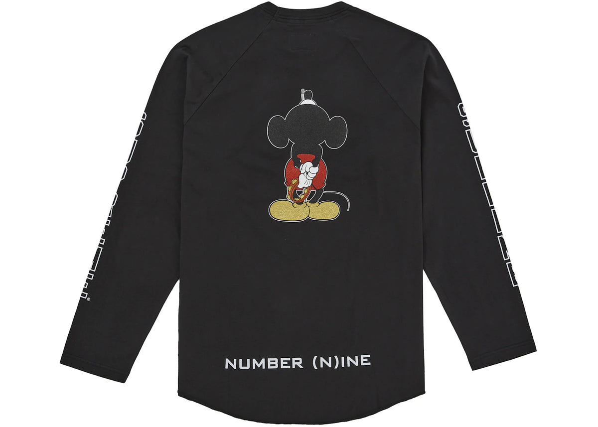 Supreme Number (N)ine Mickey Raglan L/S Top Black