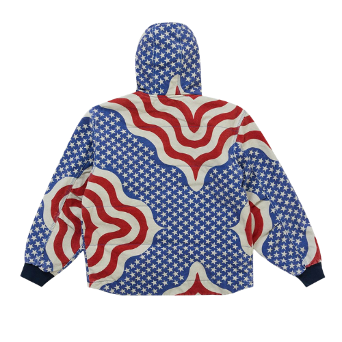 Supreme Flag Quilted Hooded Work Jacket Multicolor