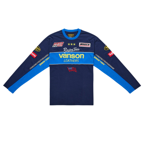 Supreme Vanson Leathers L/S Top Navy