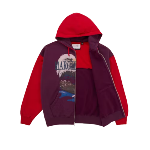 Supreme MM6 Maison Margiela Eagle Zip Up Hooded Sweatshirt
Red