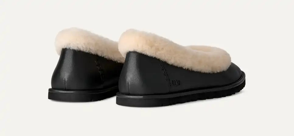 UGG Zora Leather Ballet Flat Black