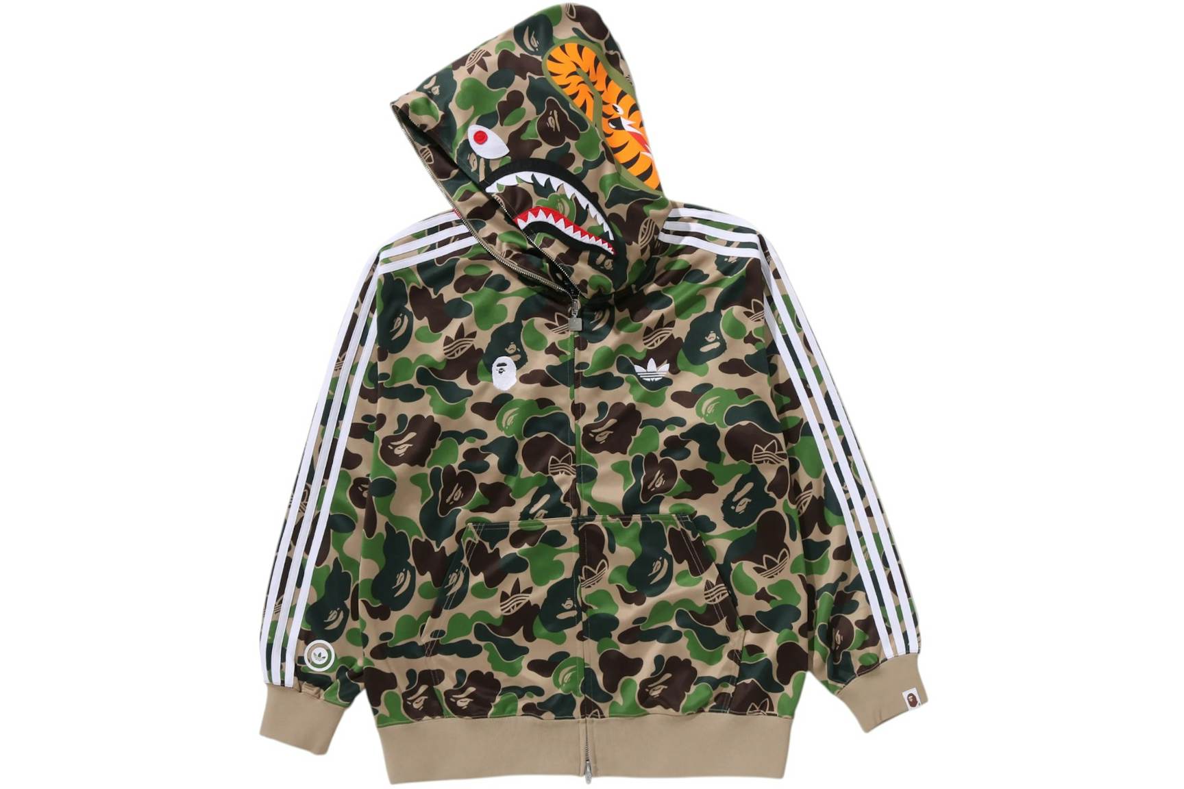 adidas x BAPE Relaxed Fit Track Camo Shark Full Zip Hoodie Green