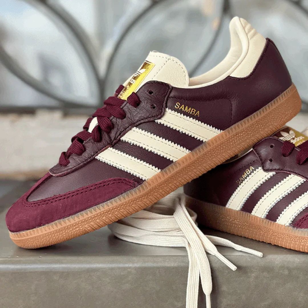 Adidas Samba OG Maroon Gold Metallic
