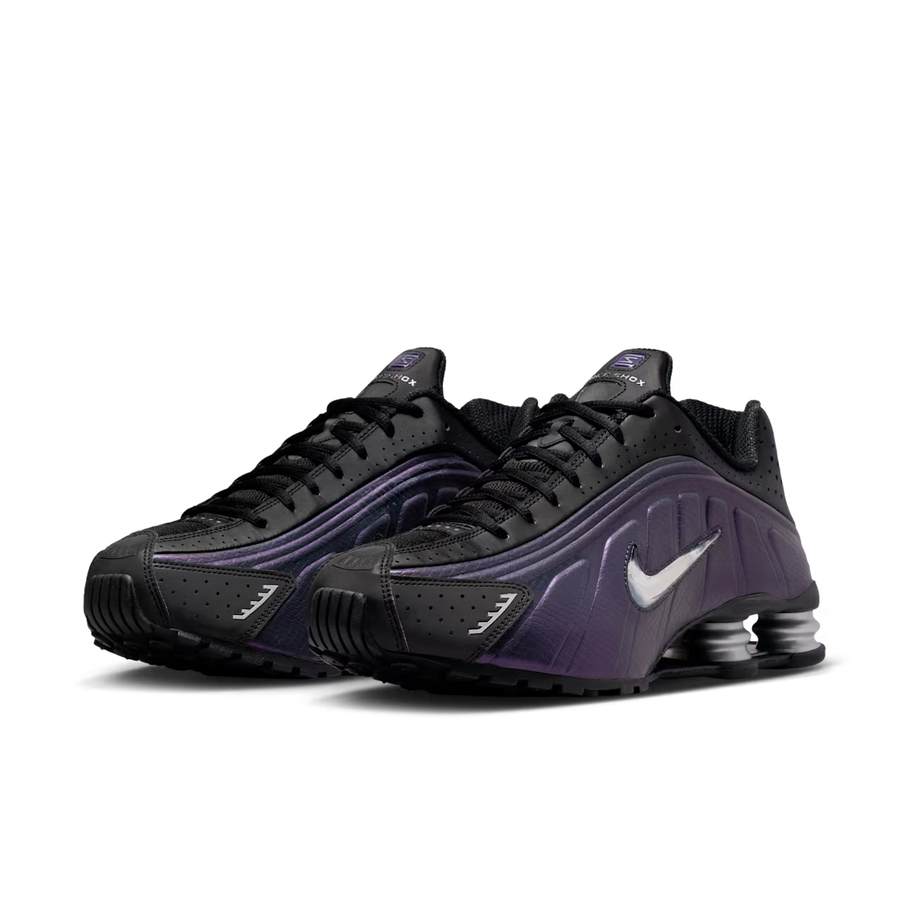 Nike Shox R4 Black Metallic Silver Purple Dynasty