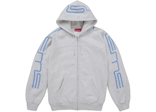 Supreme Connect Zip Up Hooded Sweatshirt Heather Grey