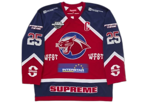Supreme Rhinestone Hockey Jersey Red