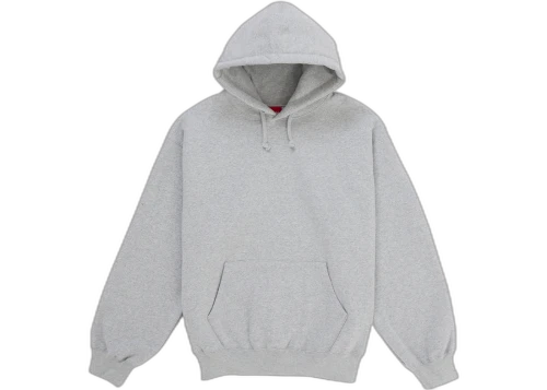 Supreme Satin Applique Hooded Sweatshirt (SS26) Heather Grey