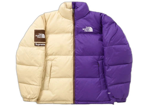 Supreme The North Face Split Nuptse Jacket White