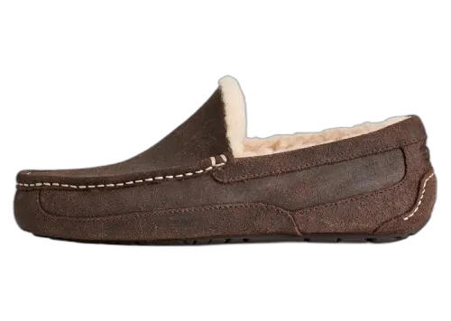 UGG Ascot Leather Distressed Slipper Dusted Cocoa