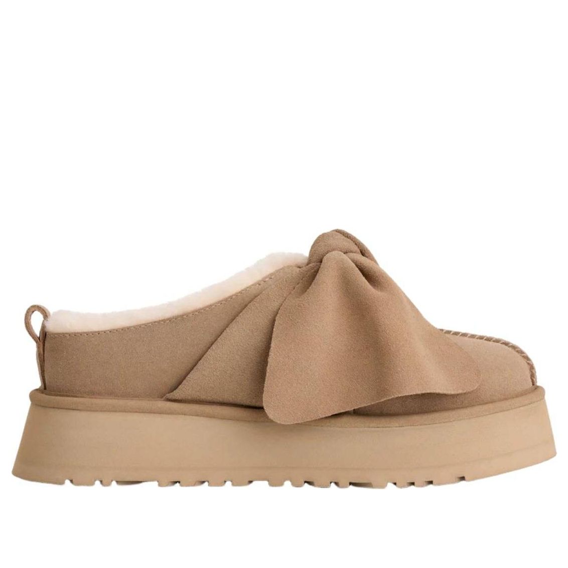 UGG Platform Slip-On Bow Slipper Sand
