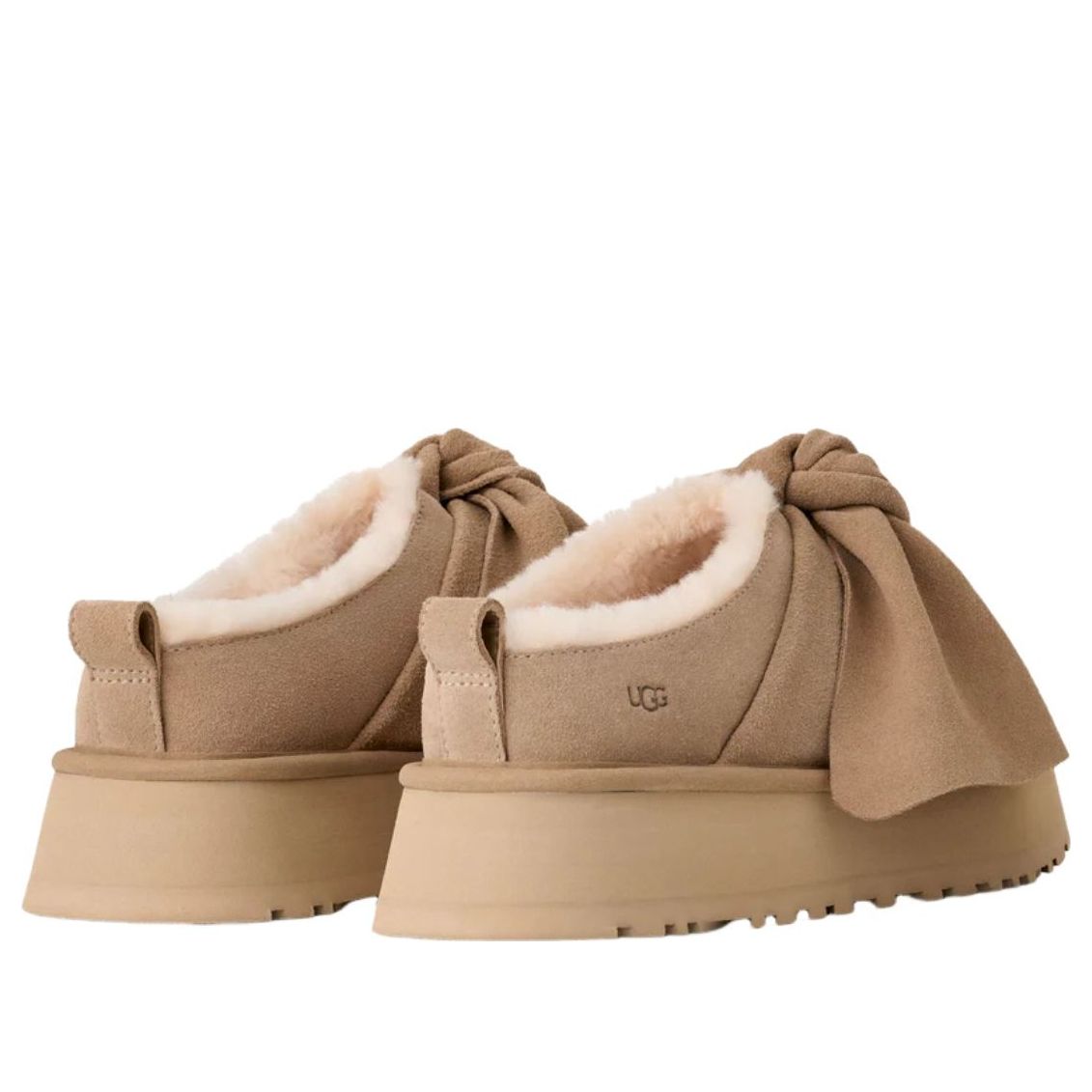 UGG Platform Slip-On Bow Slipper Sand