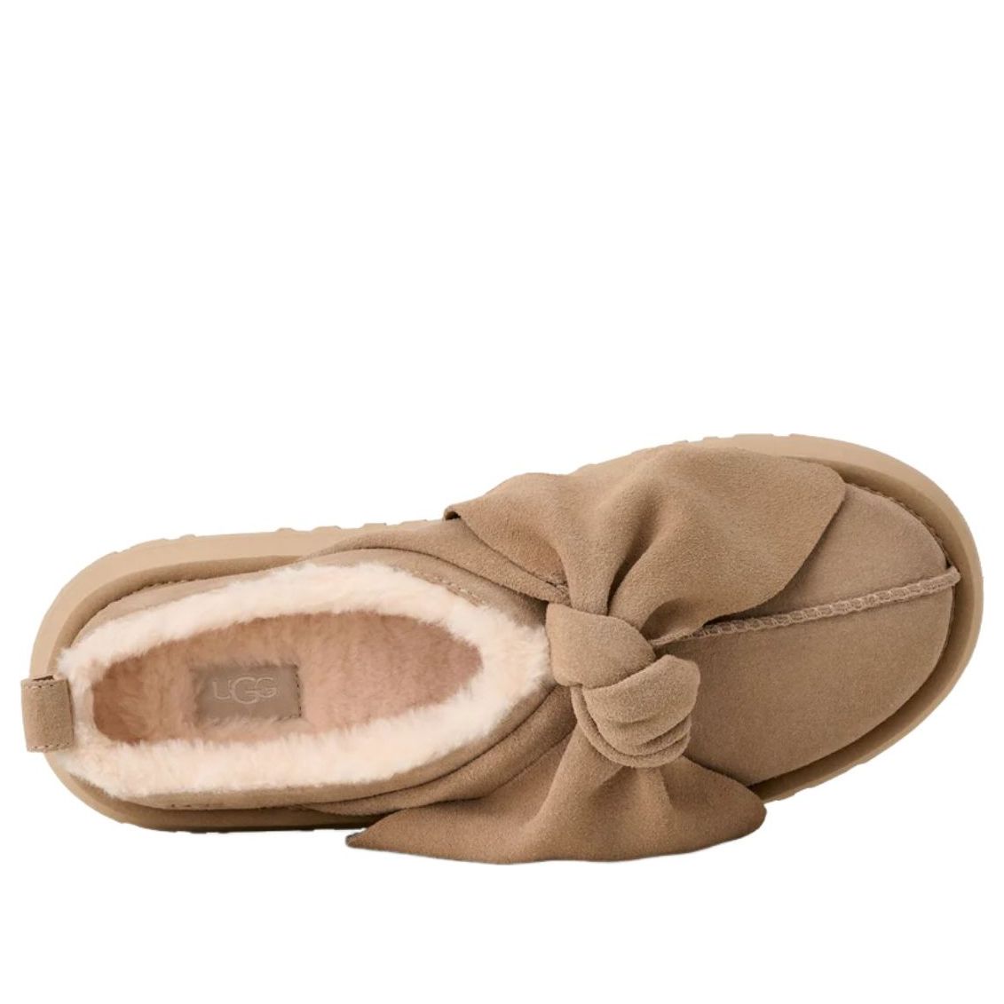 UGG Platform Slip-On Bow Slipper Sand