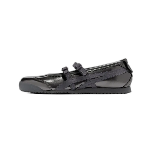 Onitsuka Tiger Mexico 66 TGRS Metallic Pack Gunmetal Metropolis, zijaanzicht met glanzend metallic gunmetal