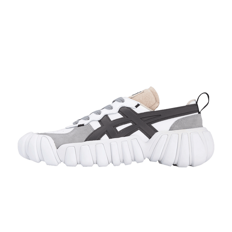 Onitsuka Tiger Dentigre LS White Graphite Grey, zijaanzicht met witte zool en grijs bovenwerk