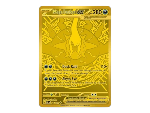 2026 Pokémon Mega Evolution Pitch Black Mega Darkrai ex Gold Card 120/084 Ungraded