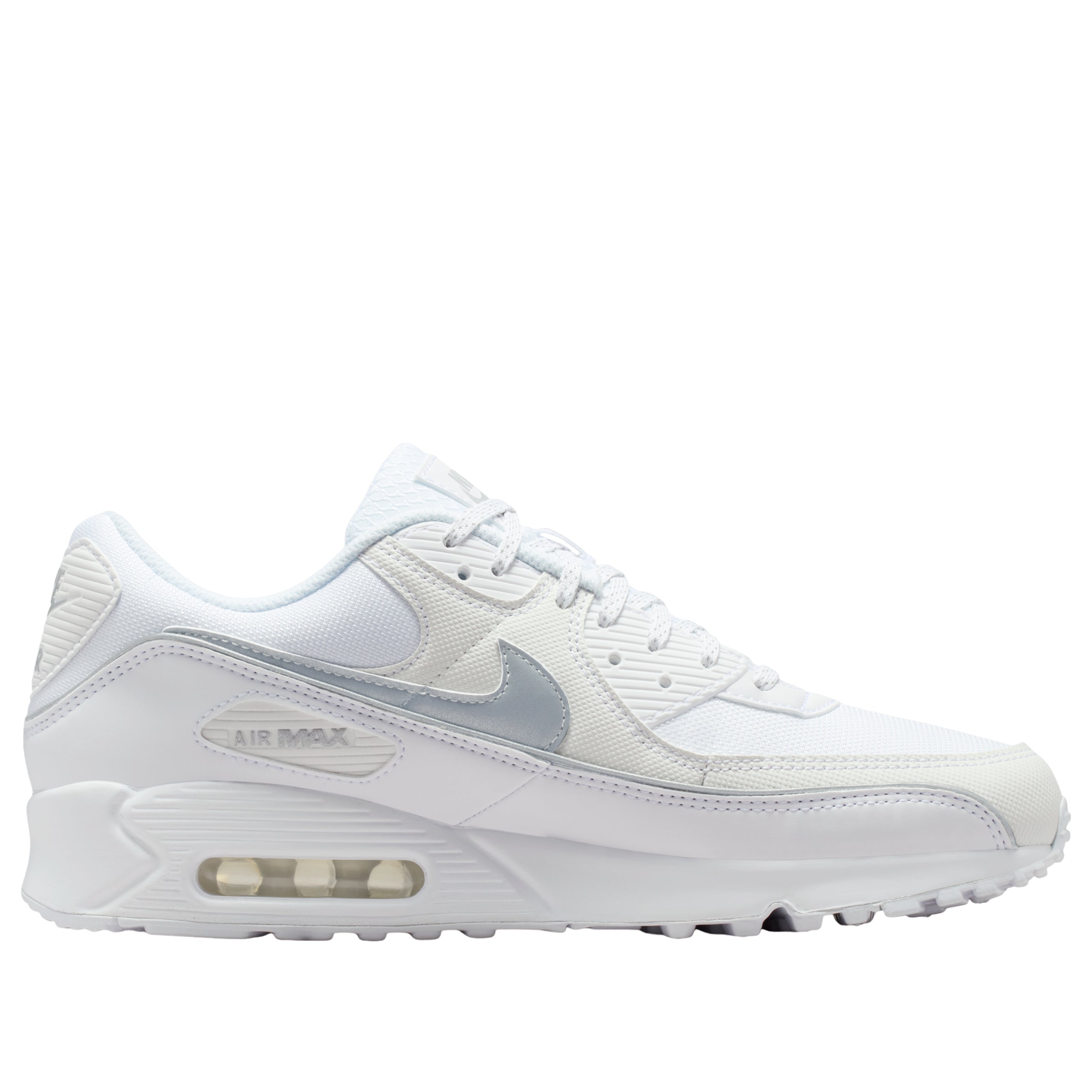 Nike Air Max 90 Premium White Metallic Silver Reflective
