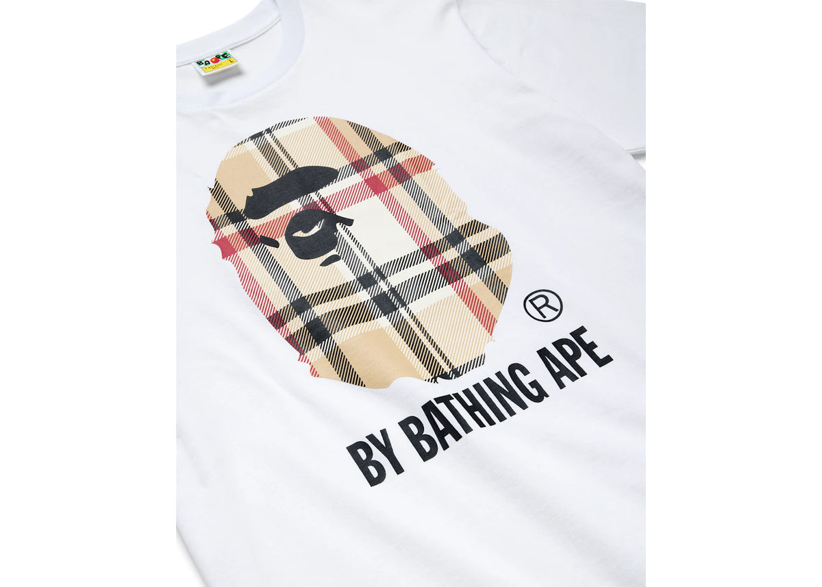 BAPE A Bathing Ape Check by Bathing Tee White/Beige