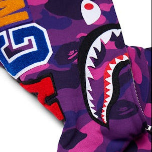 BAPE Color Camo Shark Full Zip Hoodie Purple