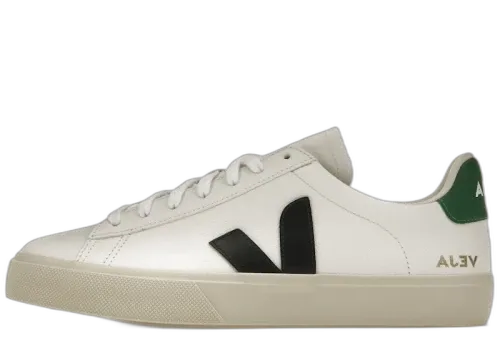 Veja Campo Chromefree Leather White Black Emeraude