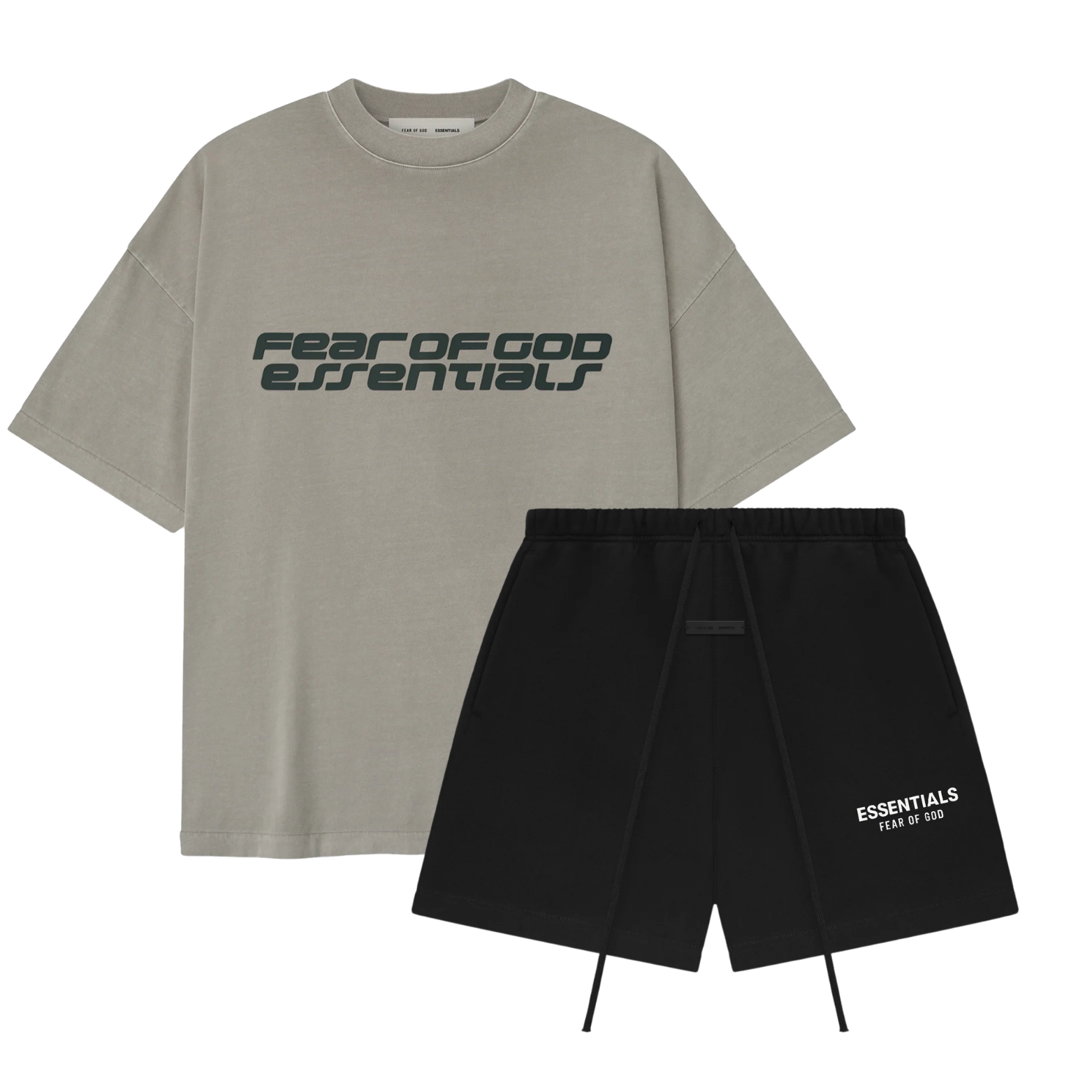 Fear of God Essentials 90s Smoke Grey T-shirt + Shorts