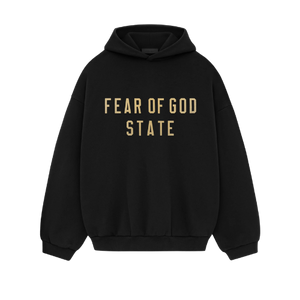 Fear of God Essentials FW24 Black Yellow State Hoodie