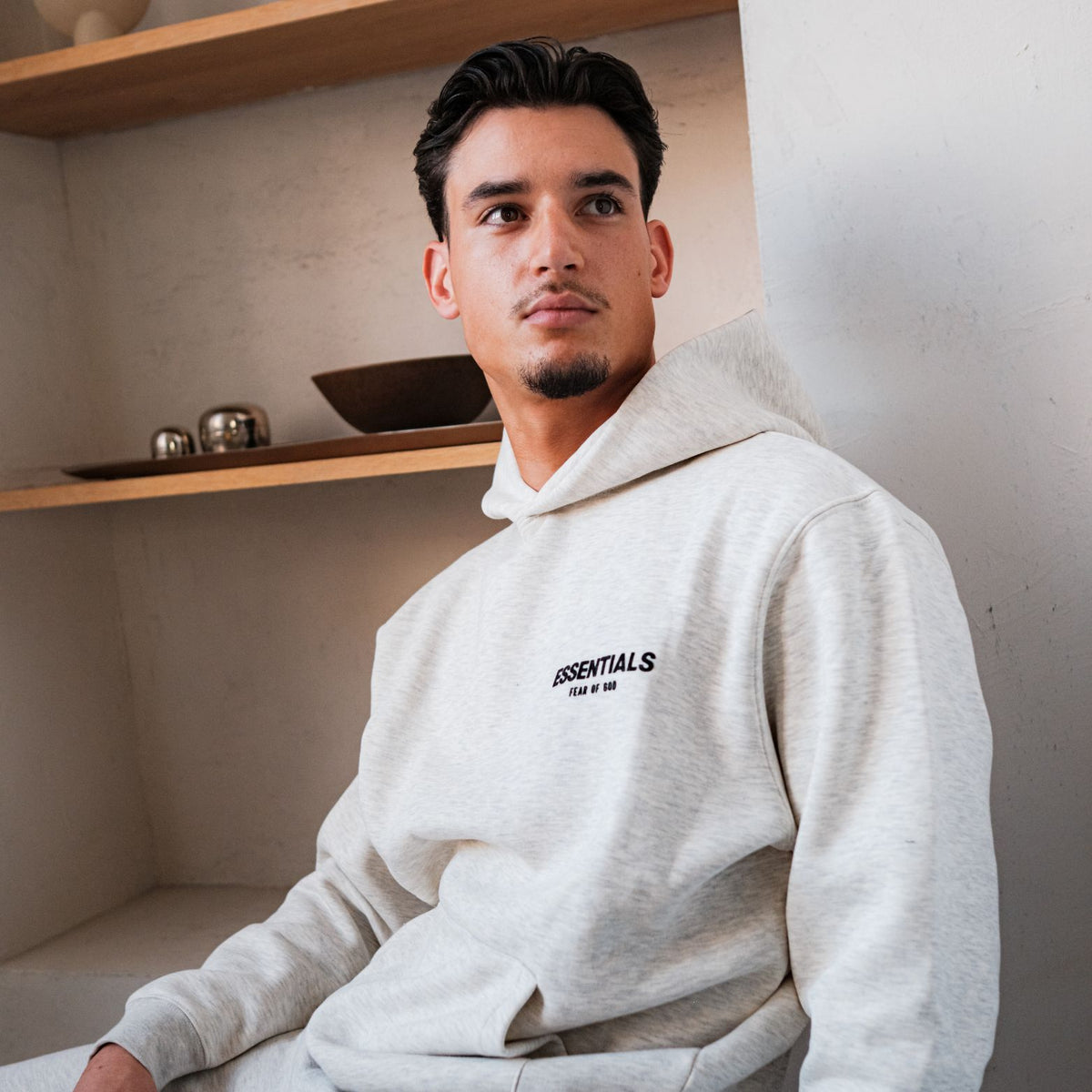 Fear of God Essentials Light Oatmeal Hoodie