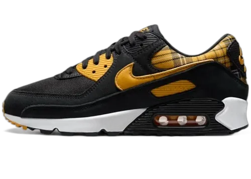 Nike Air Max 90 Black Yellow Ochre Plaid